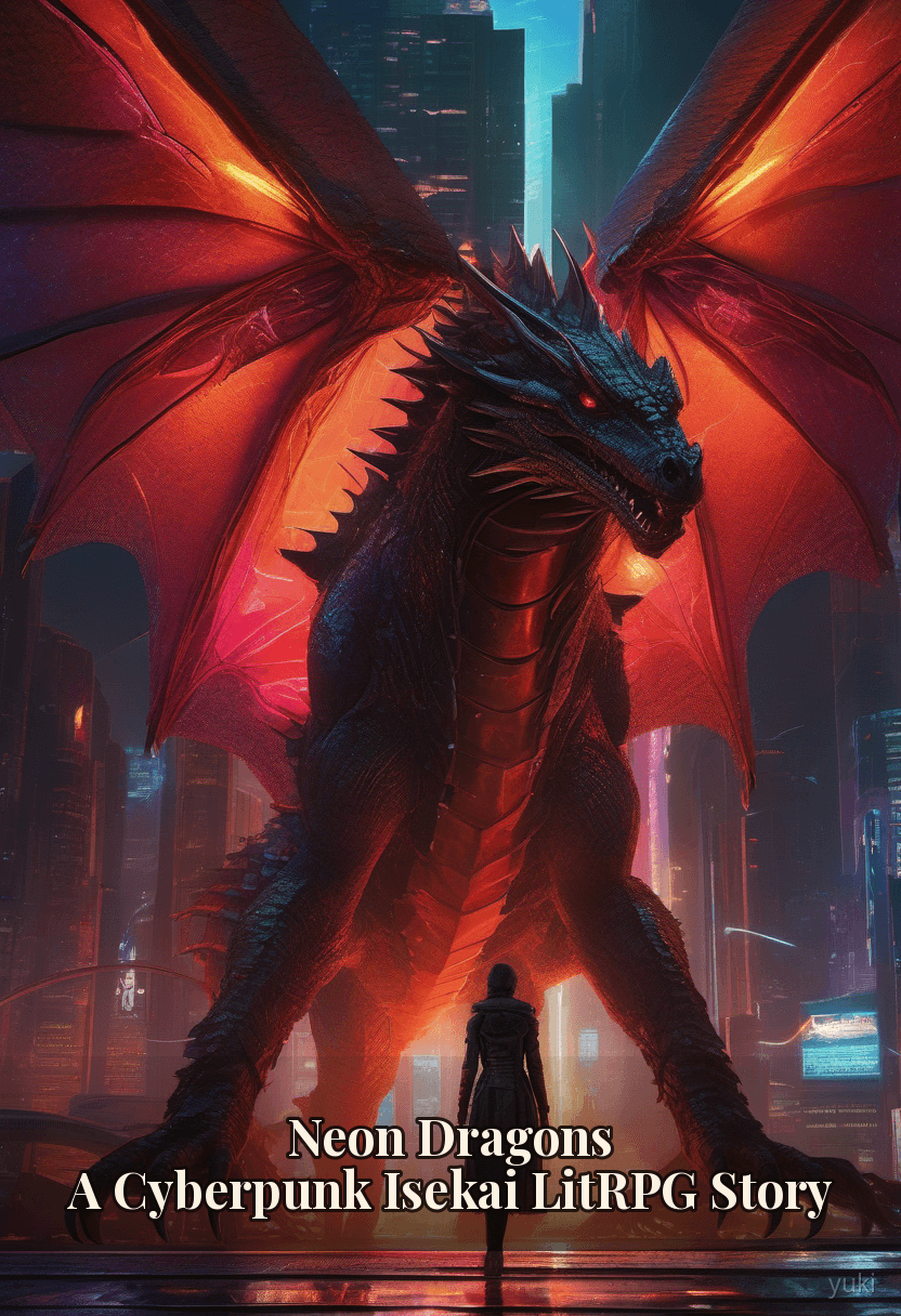 Neon Dragons - A Cyberpunk Isekai LitRPG Story cover